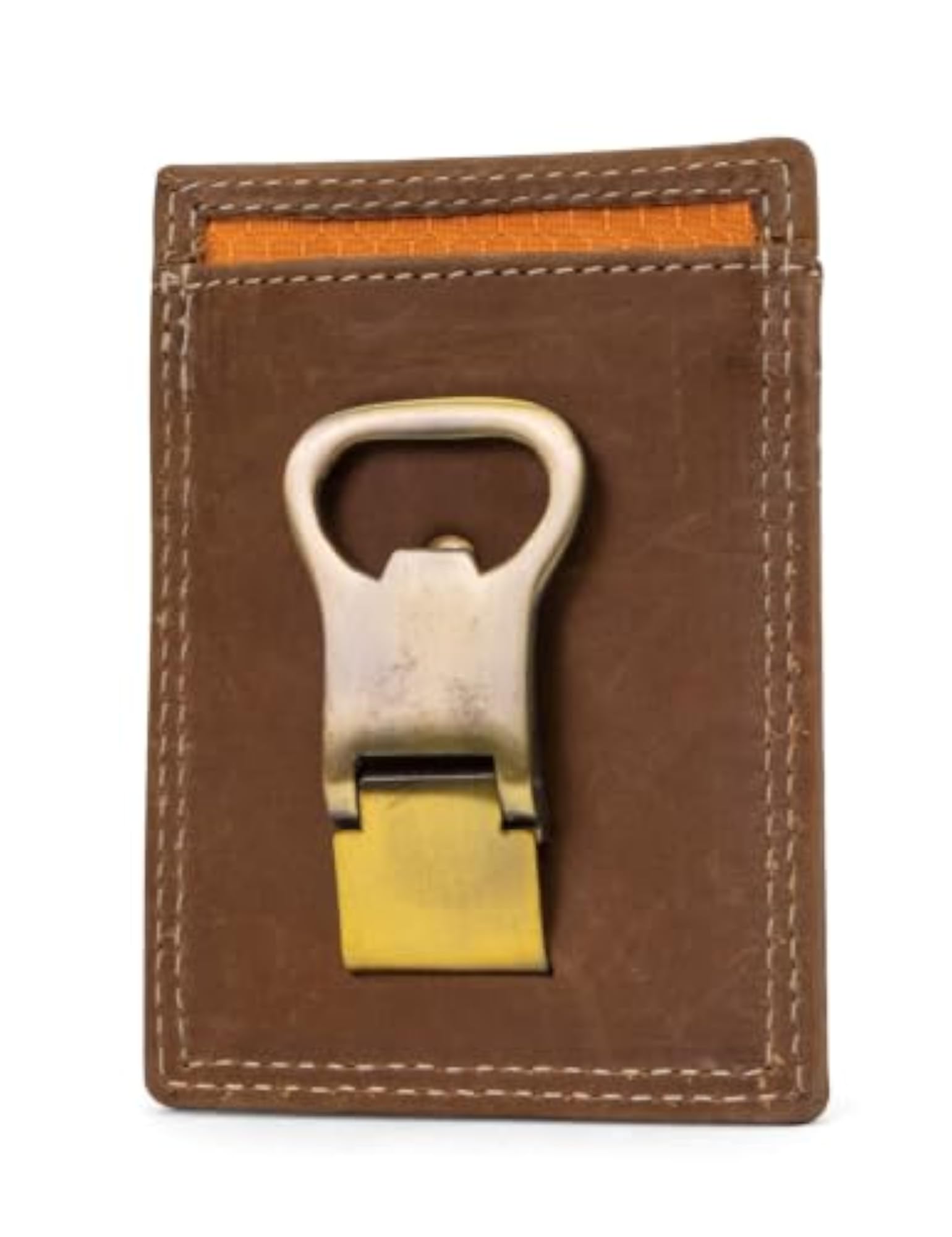 Men's Leather Front Pocket Wallet with Money Clip